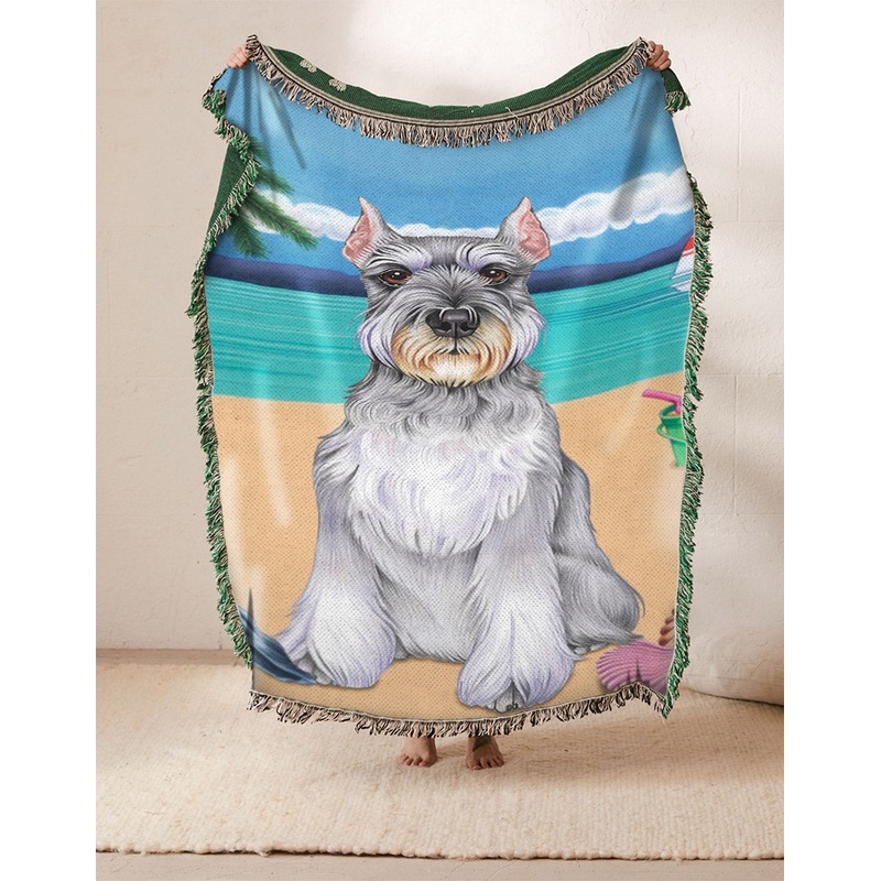 Miniature Schnauzer Beach DV2110182S Throw Blankets For Sofa