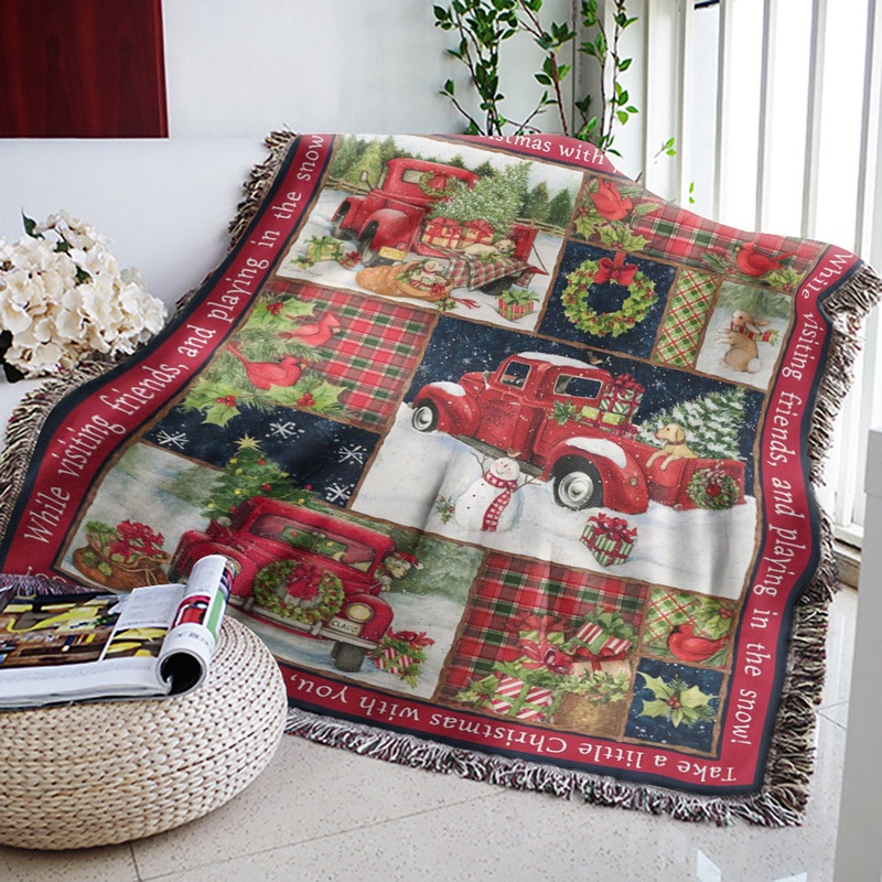 Red Truck Christmas TL1610153S Throw Blankets For Sofa