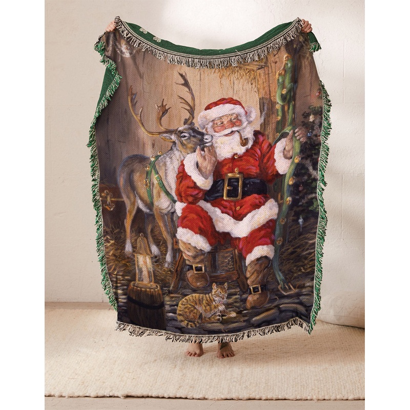 Santa Claus Reindeer HN1710145S Throw Blankets For Sofa