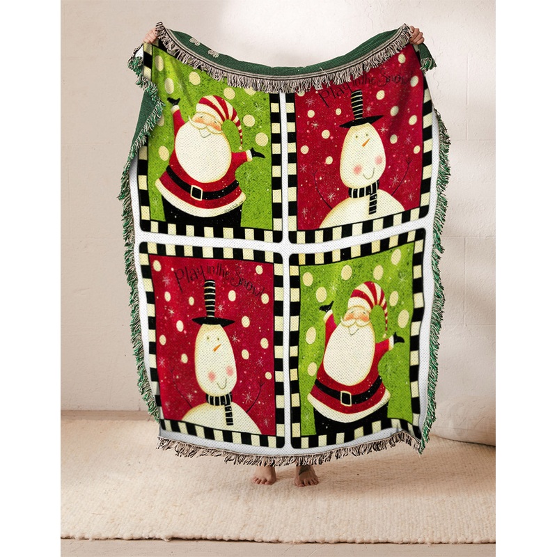 Santa Claus Snowman Christmas HN2910212S Throw Blankets For Sofa