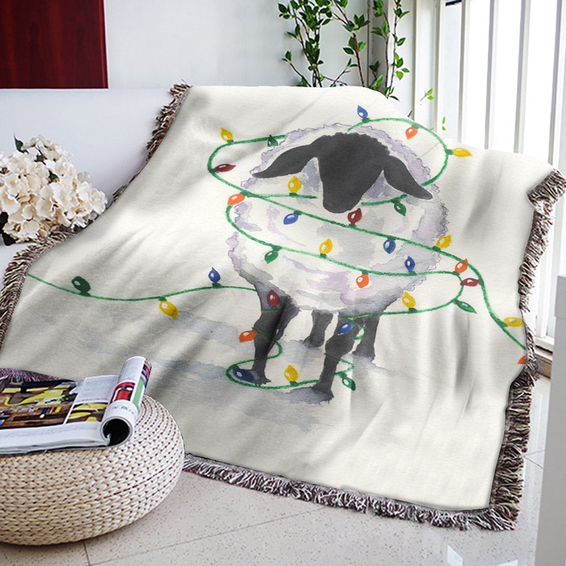 Sheep Christmas HM2110162S Throw Blankets For Sofa