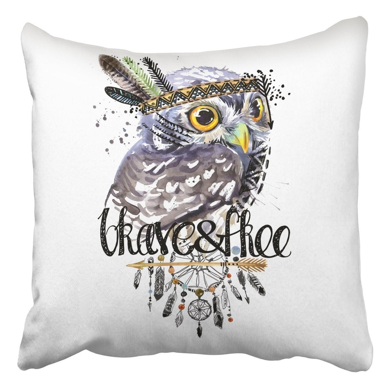 American Indian Chief Headdress War Bonnet Dreamcatcher CLP1510008P Throw Pillow Covers