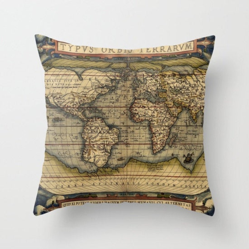 Antique World Map Throw CLH1510009P Throw Pillow Covers