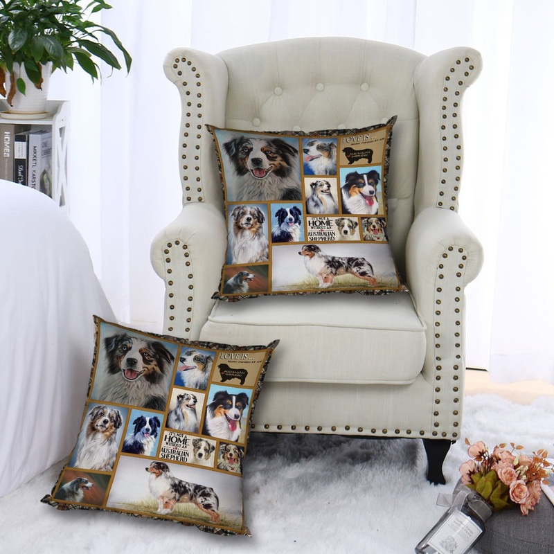Australian Shepherd Love CL010100026MDP Throw Pillow Covers