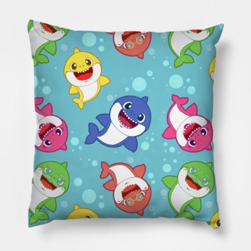 Baby Shark Family Blue CLH2510015P Throw Pillow Covers