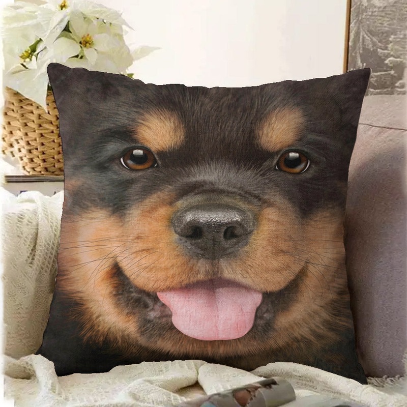 Big Face Rottweiler Puppy CLH2110050P Throw Pillow Covers