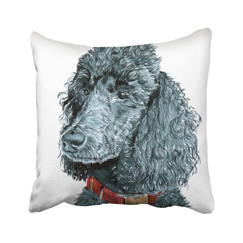 Black Poodle CLP1510029P Throw Pillow Covers