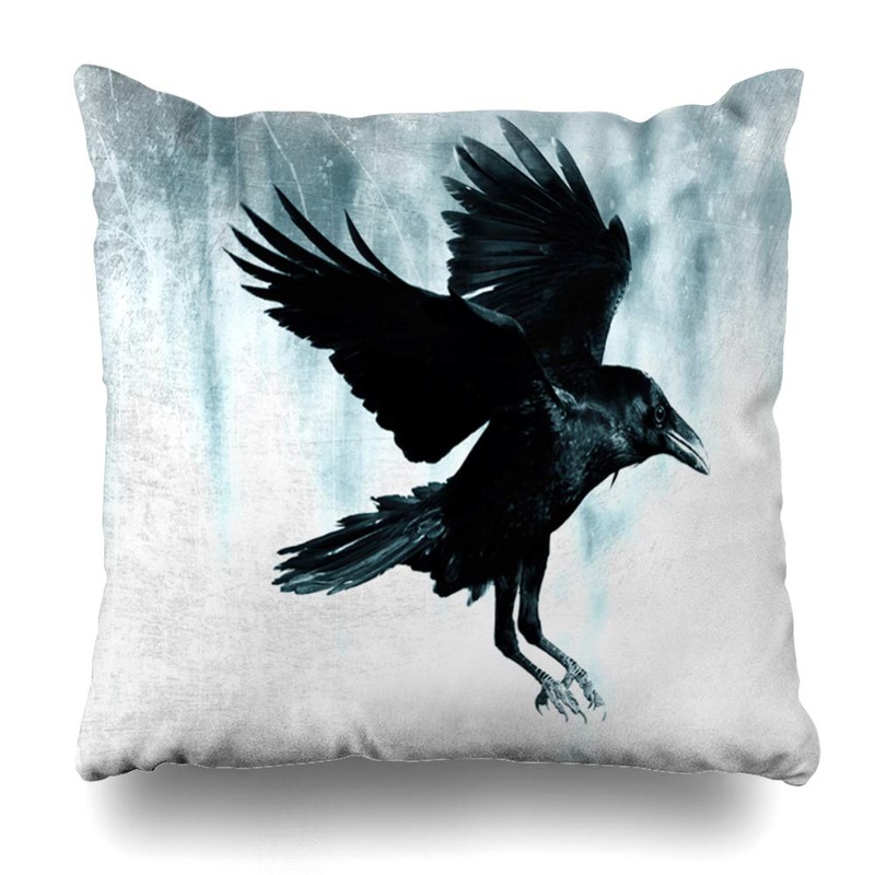 Black Raven Moon Flying Moonlight CLP1410022P Throw Pillow Covers