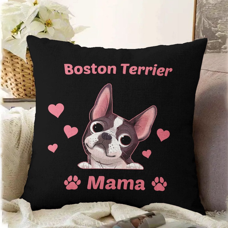 Boston Terrier Dog CL15100017MDP Throw Pillow Covers