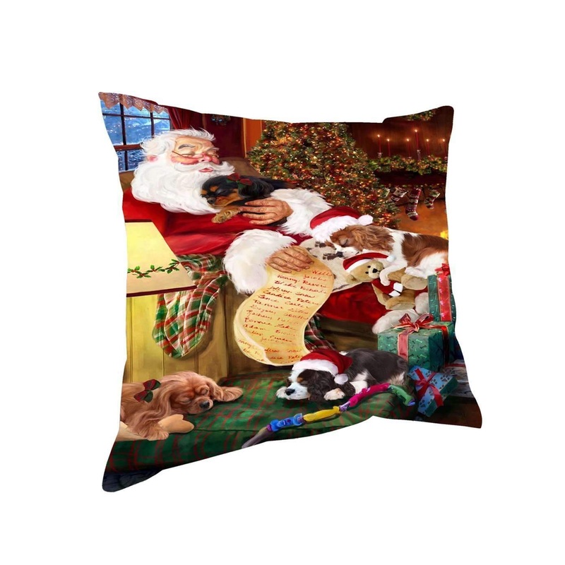 Cavalier King Charles Spaniel Dog And Puppies Sleeping With Santa CL18111206MDP Throw Pillow Covers