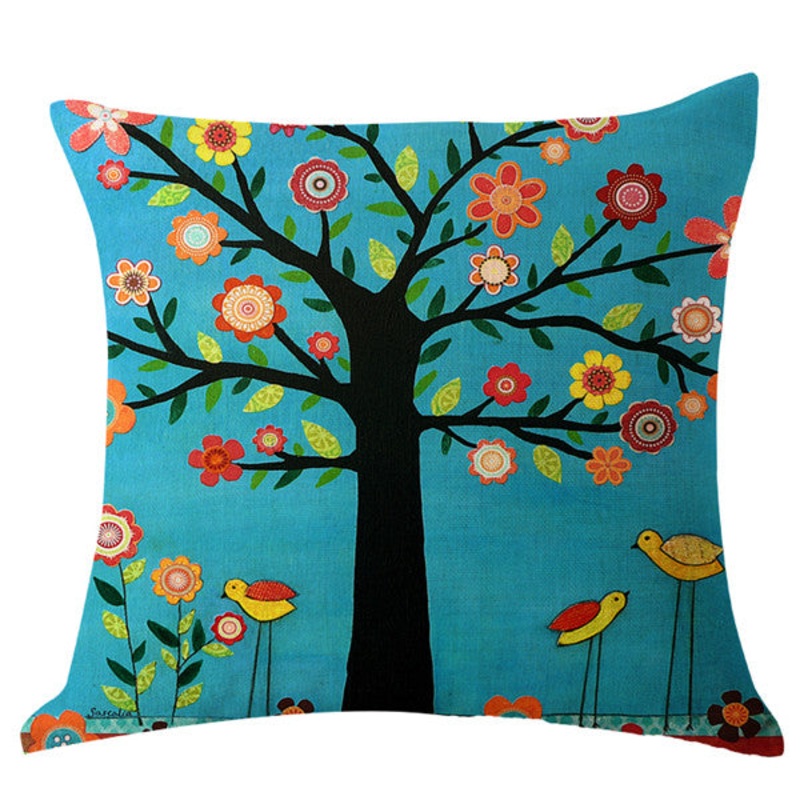 Colorful Romantic Tree CLP1910083P Throw Pillow Covers