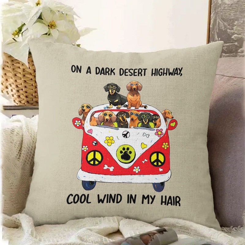 Dachshund Dog Hippie CL15100046MDP Throw Pillow Covers