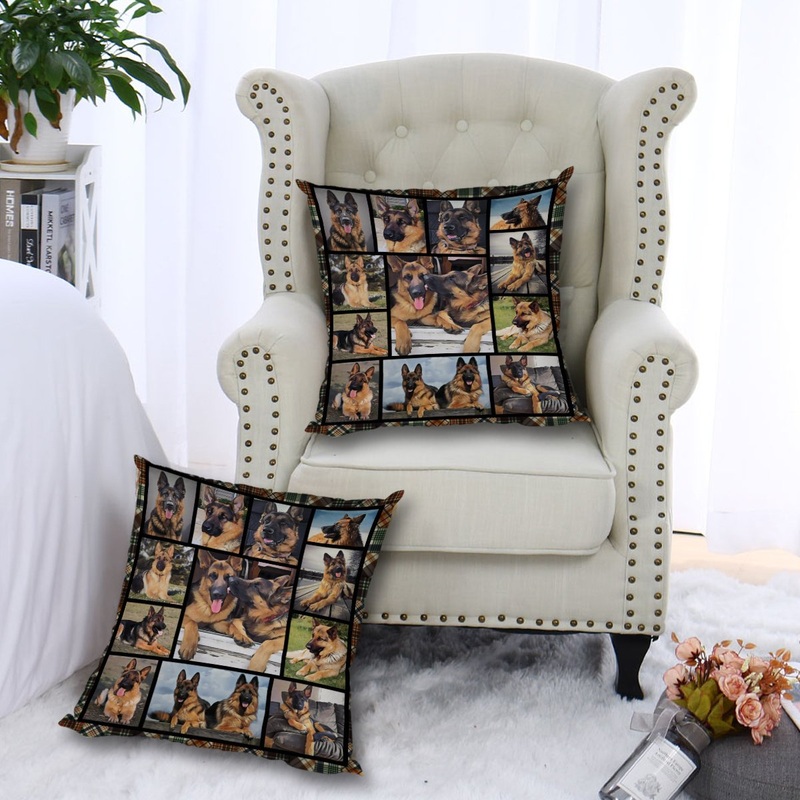 German Shepherd Smiley CL010100120MDP Throw Pillow Covers