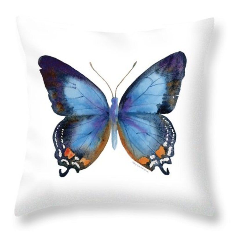 Imperial Blue Butterfly CLH18100458P Throw Pillow Covers