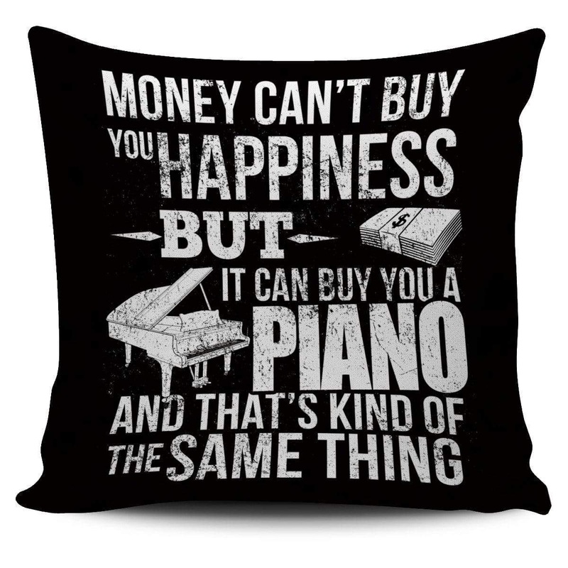 Money Can Buy Happiness Pianos Black CL14100160MDP Throw Pillow Covers