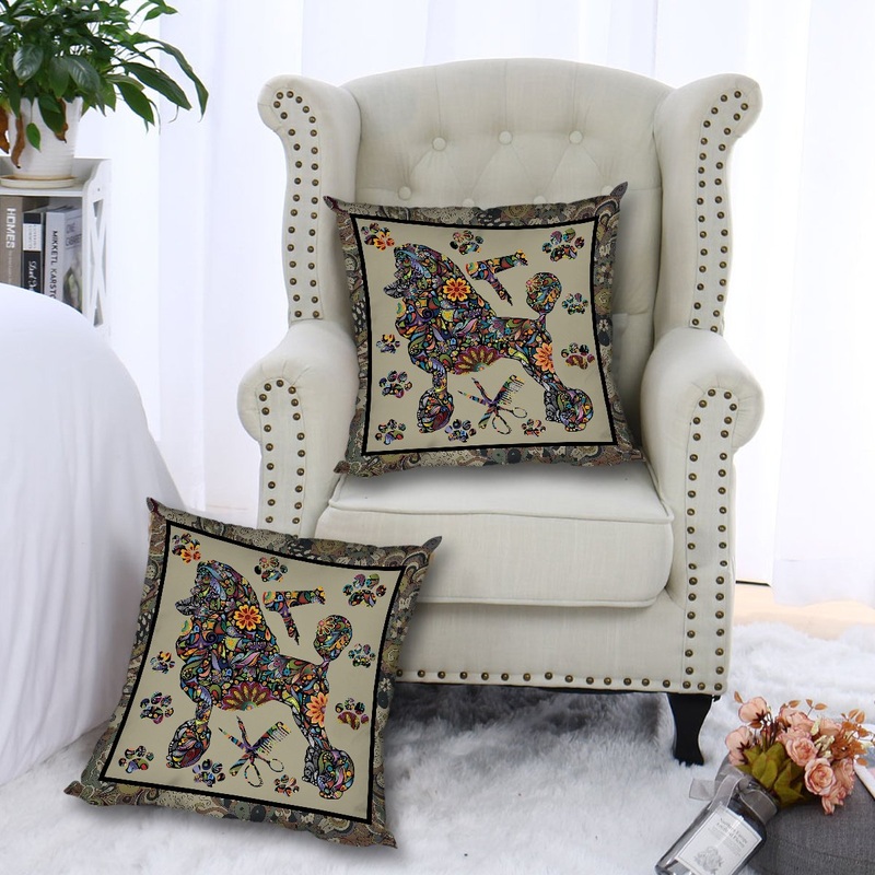 Poodle Flower CL010100204MDP Throw Pillow Covers