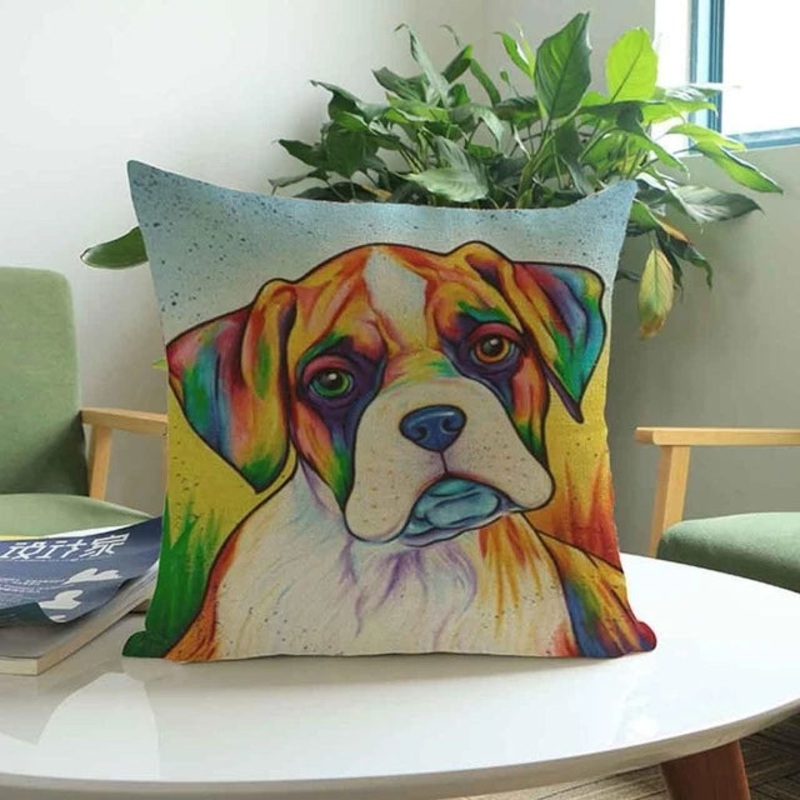 Pop Art Boxer Dog CLH2110229P Throw Pillow Covers