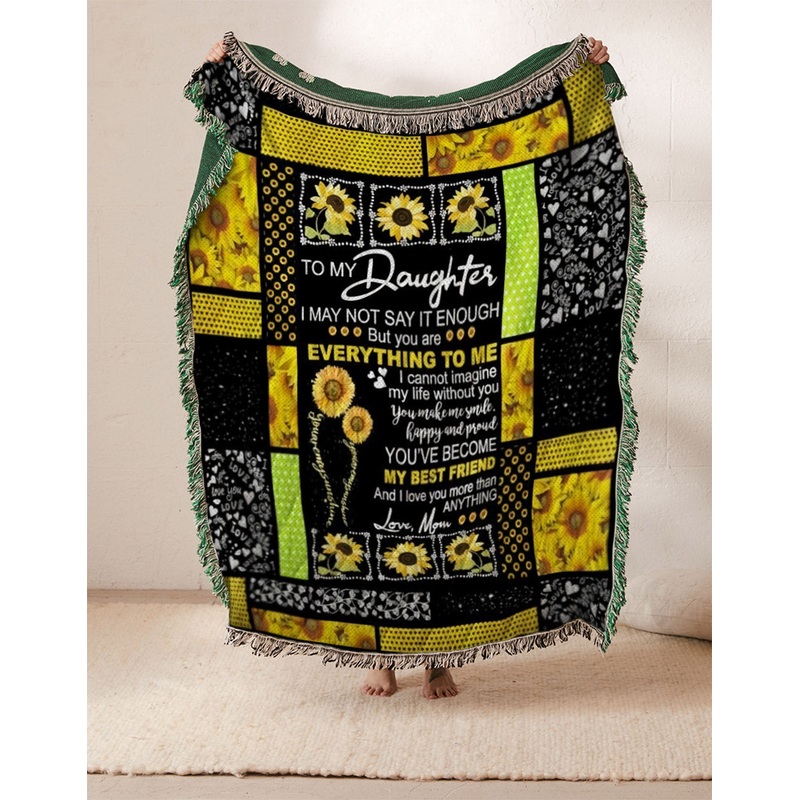 To My Daughter Sunflower BT1210147S Throw Blankets For Sofa