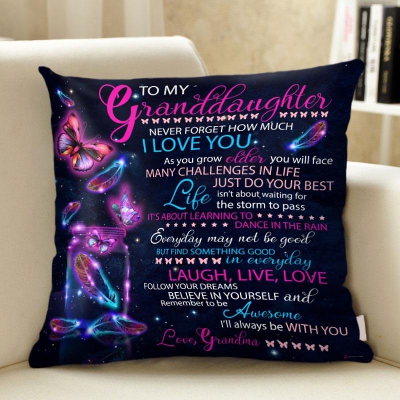 To My Granddaughter Grandma Butterfly CL02110768MDP Throw Pillow Covers