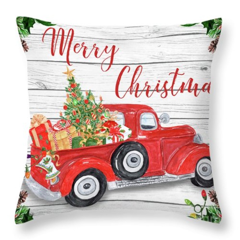 Vintage Red Truck Christmas CLH18100969P Throw Pillow Covers