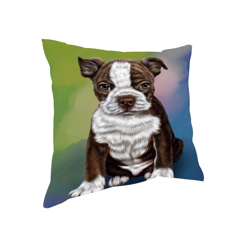Boston Terrier Puppy Dog CL18110981MDP Throw Pillow Covers