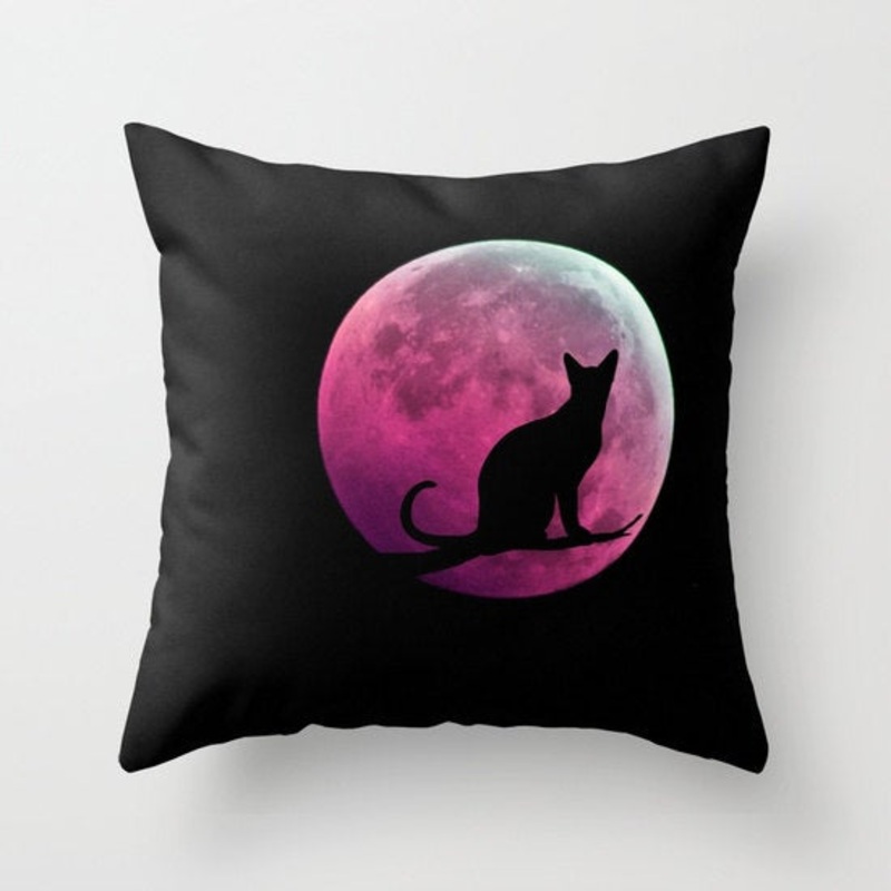 Cat And The Moon CLH1510033P Throw Pillow Covers