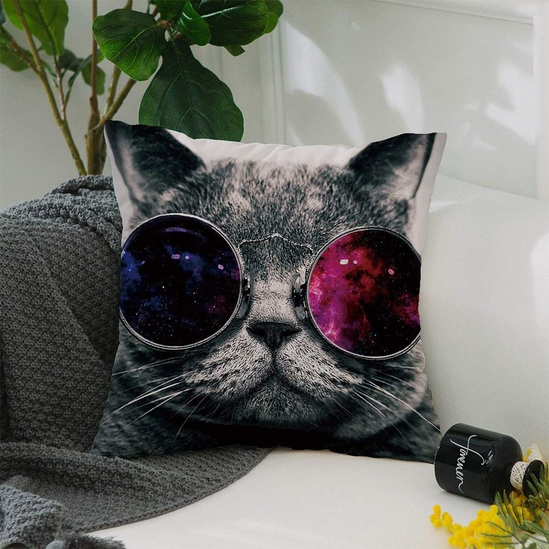 Cat Wearing Sunglasses CLP1410036P Throw Pillow Covers