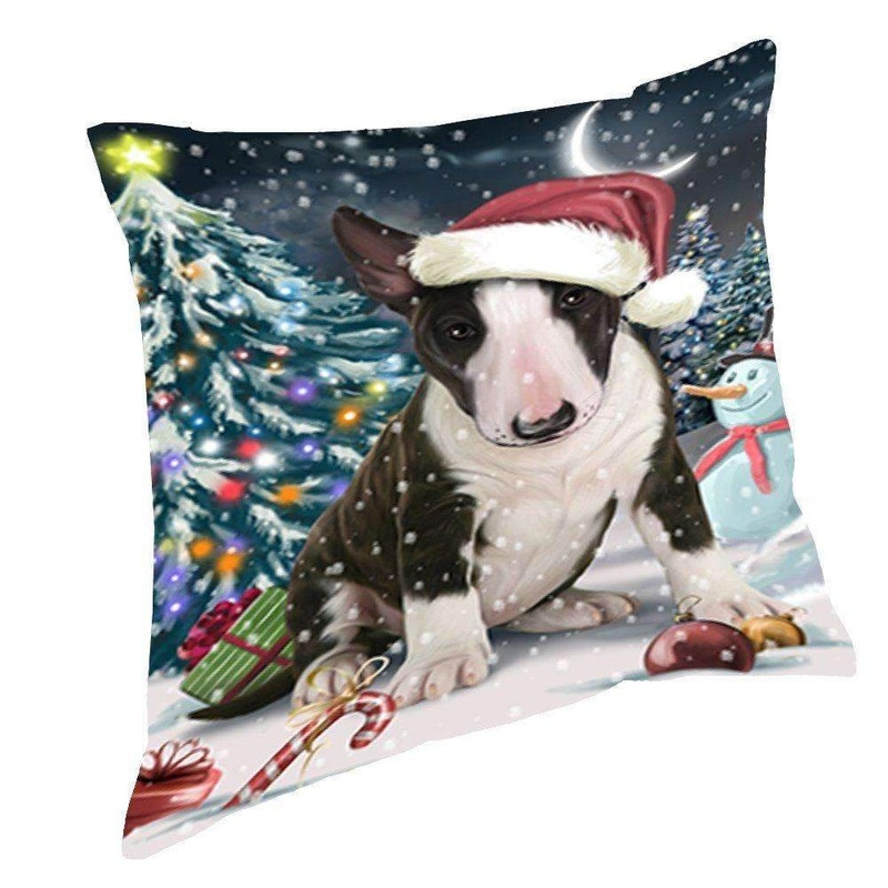 Christmas Bull Terrier Dog CL18111884MDP Throw Pillow Covers