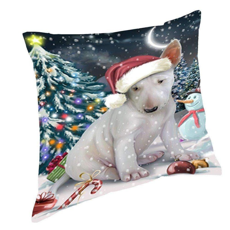 Christmas Bull Terrier Dog CL18111885MDP Throw Pillow Covers