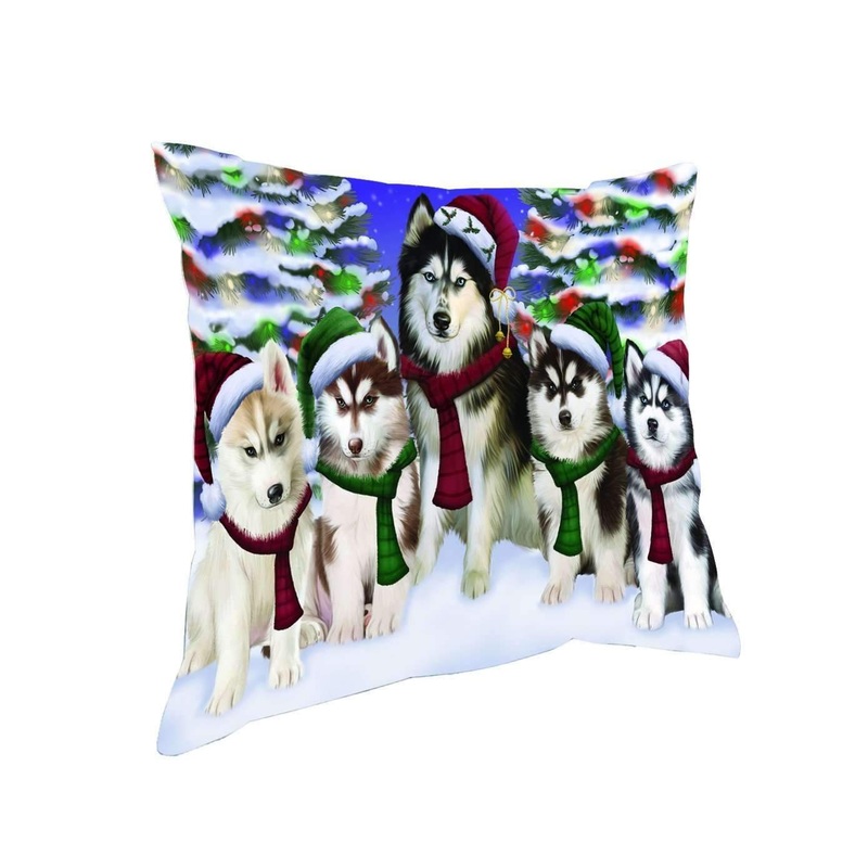Christmas Siberian Husky Dog CL18112036MDP Throw Pillow Covers