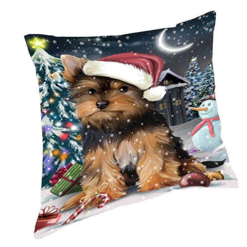 Christmas Yorkshire Terrier Dog CL18112057MDP Throw Pillow Covers