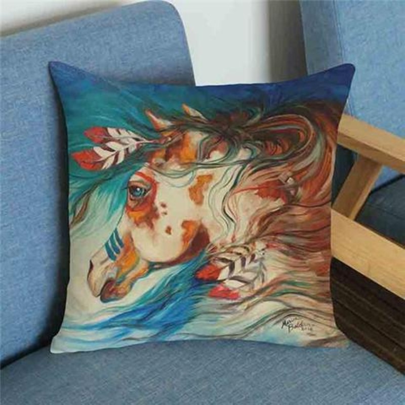 Colorful Strong Horse CL07100083P Throw Pillow Covers