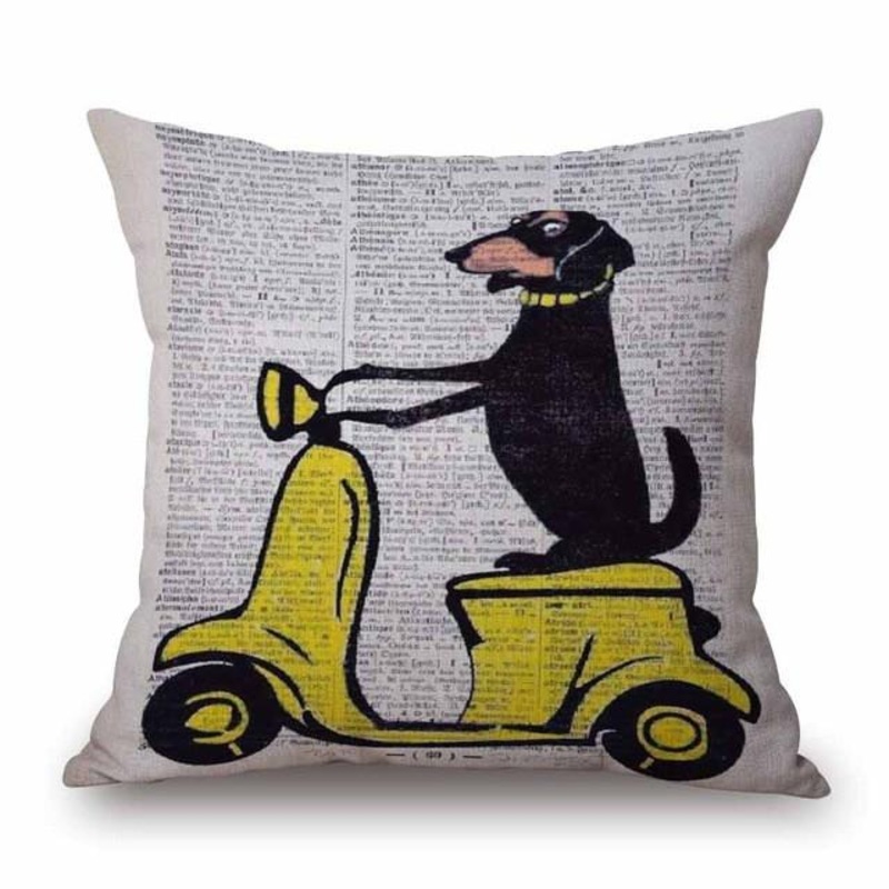Dachshund Motorcycle CL02110260MDP Throw Pillow Covers