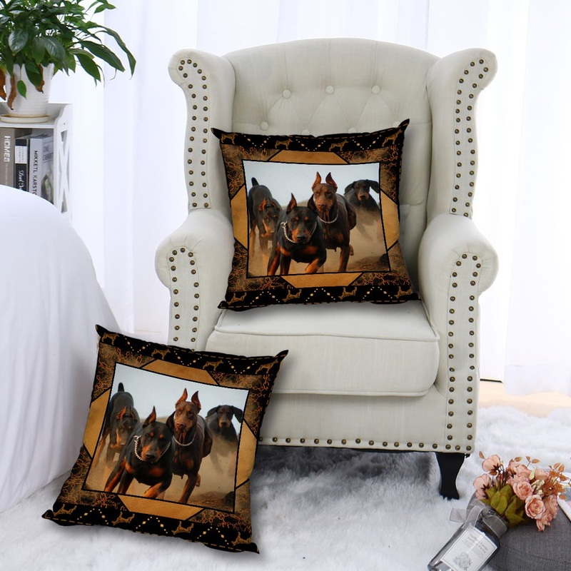 Doberman Running CL010100109MDP Throw Pillow Covers