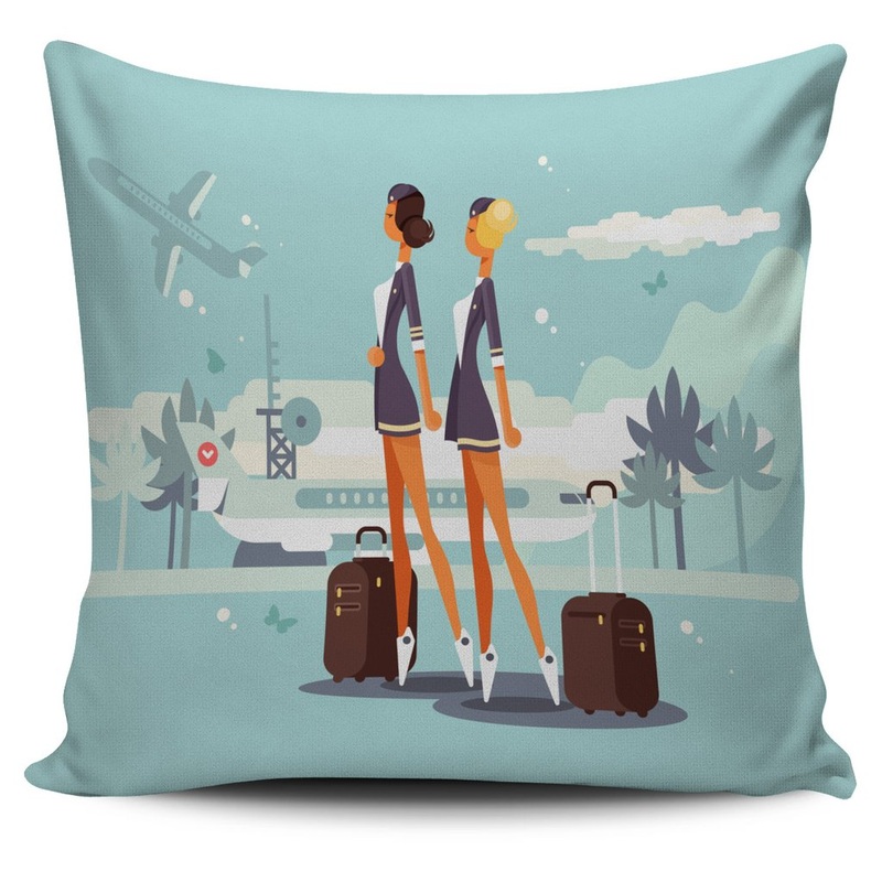 Flight Attendant CLP0111041P Throw Pillow Covers