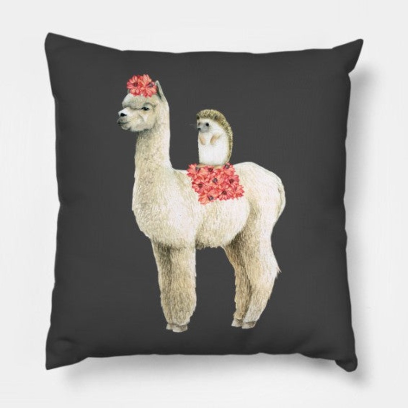 Hedgehog Riding A Llama So Much Drama CLH2510187P Throw Pillow Covers