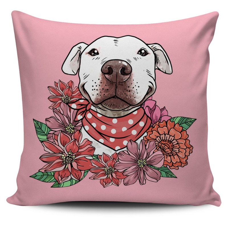Illustrated Pit Bull CLP0111090P Throw Pillow Covers