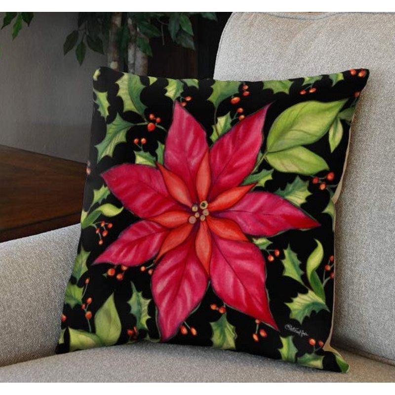 Poinsettia CL02110608MDP Throw Pillow Covers