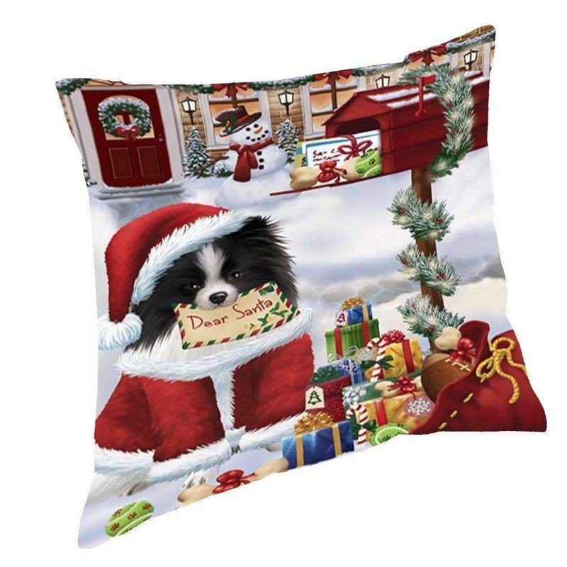 Pomeranians Dear Santa Letter Christmas Holiday Mailbox Dog CL18112837MDP Throw Pillow Covers