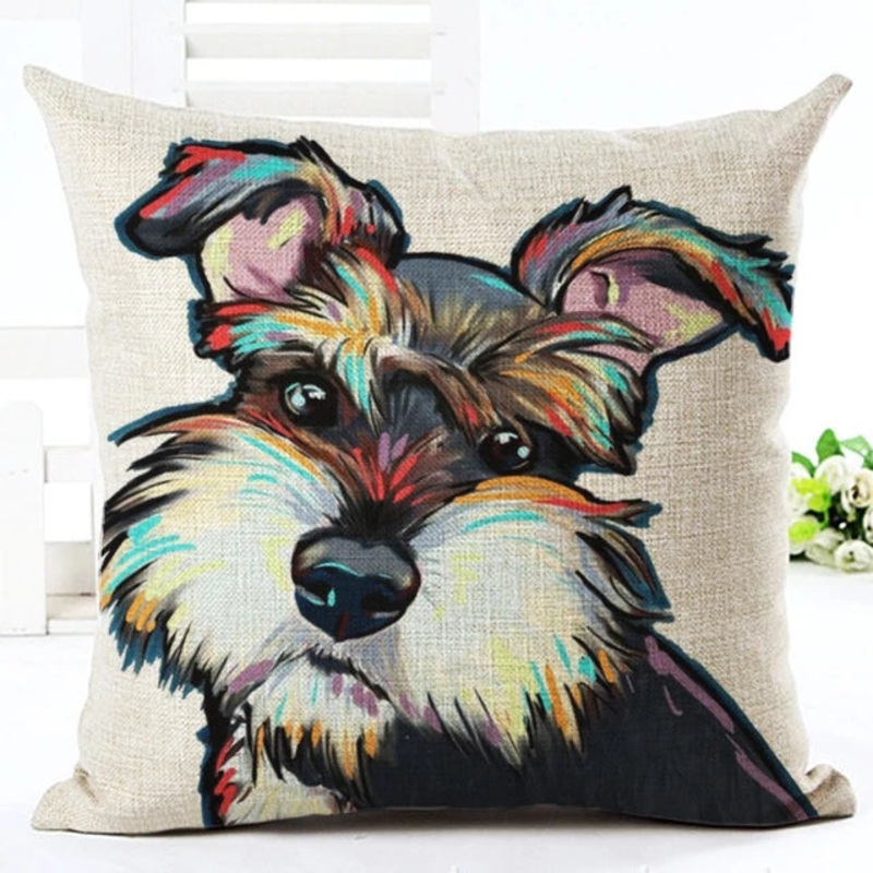 Rainbow Schnauzer CLH2110240P Throw Pillow Covers