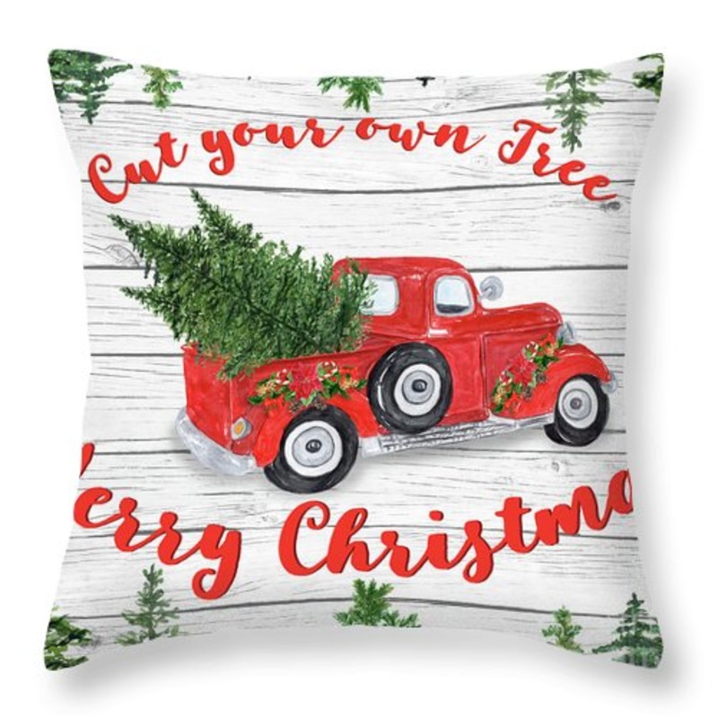 Vintage Red Truck Christmas CLH18100970P Throw Pillow Covers