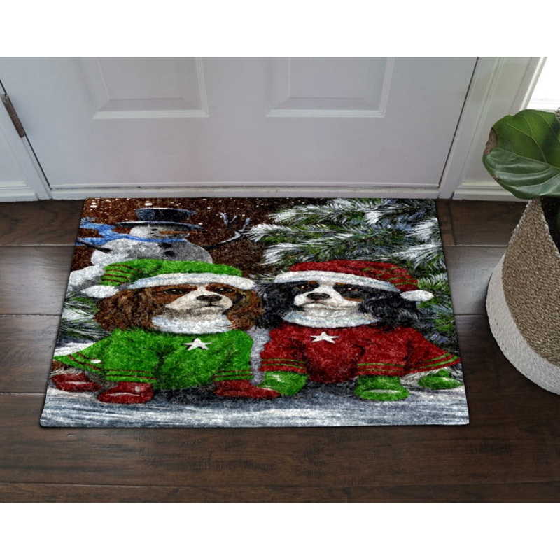 Cavalier King Charles Christmas HN160910D Non-slip Door mats
