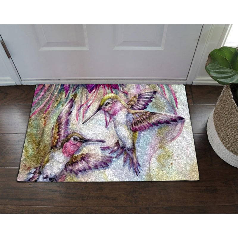 Hummingbird And Purple Fuchsia DD05100086D Non-slip Door mats