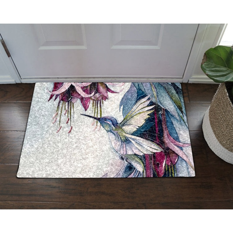 Hummingbird And Purple Fuchsia DD05100087D Non-slip Door mats