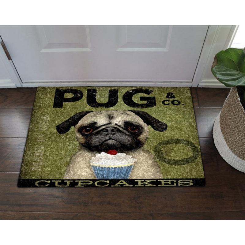 Pug Cupcake NT05100119D Non-slip Door mats