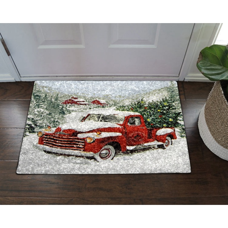 Red Christmas Truck NT23100117D Non-slip Door mats