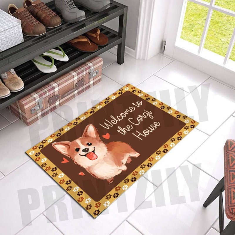 Corgi Welcome To Corgi House CLP0111055D Non-slip Door mats