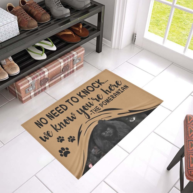 Pomeranian Black CL09100157MDD Non-slip Door mats