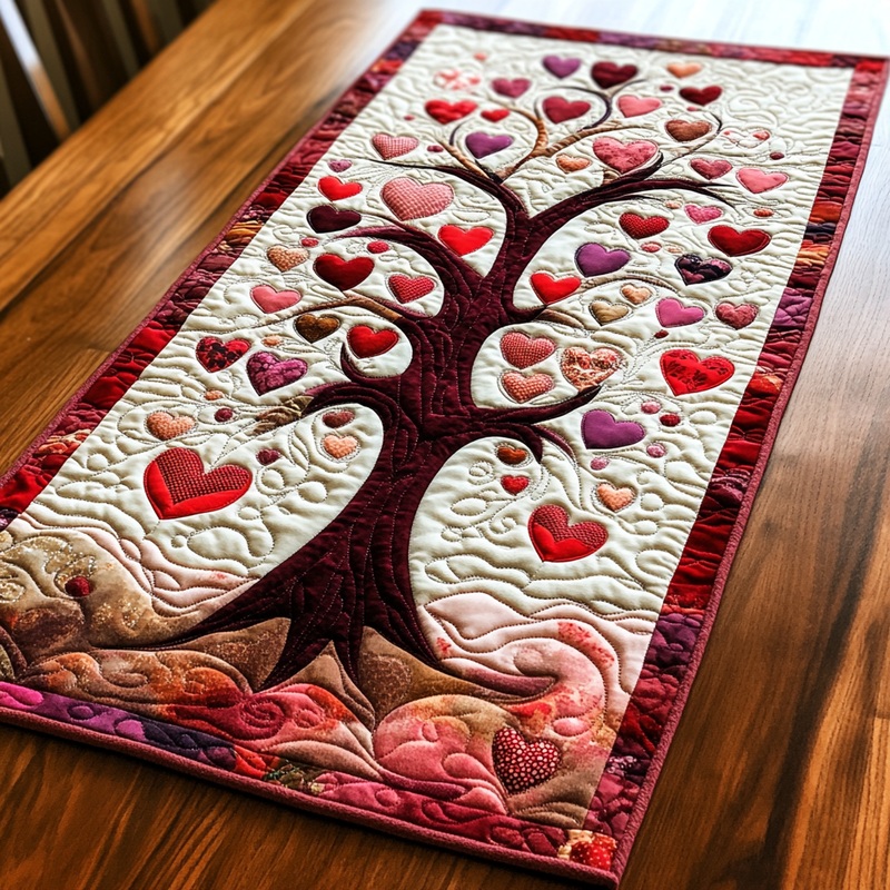 Tree Of Hearts DAI301224284 Quilted Table Runner
