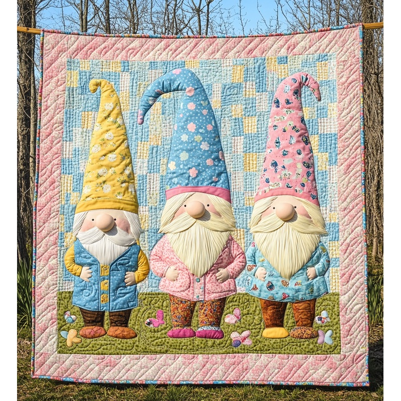 Easter Gnome DAI090125114 Quilt Blanket